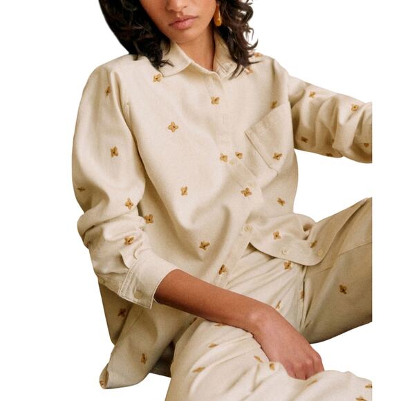 S�zane Beige Cotton Max Shirt Size 38 - Picture 1 of 4